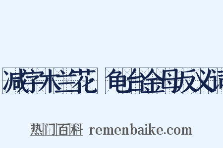 减字木兰花·龟台金母反义词是什么意思的图片